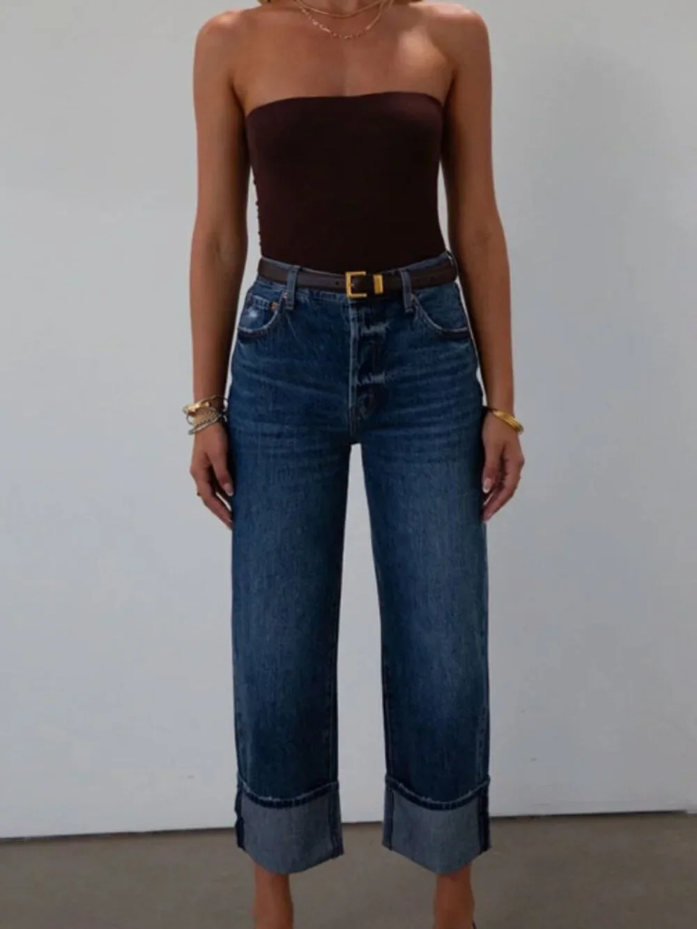 Pistola Ryder High Rise Cuffed Straight Jeans Fulton - Picture 5 of 6